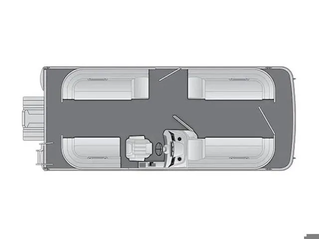 Slide: The Image of 2024 Bennington 20 SVSR-SPS pontoon boat in showroom, blue exterior, sleek design. - 2