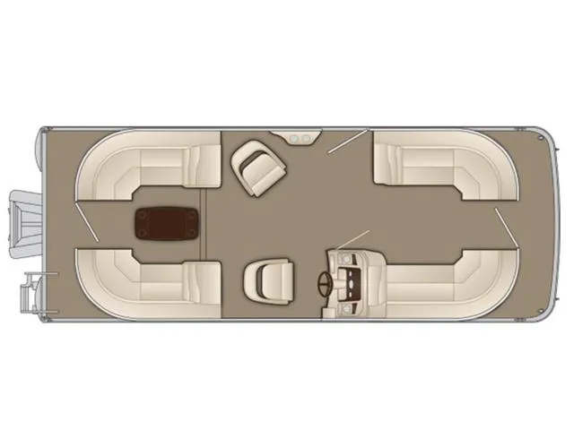 Slide: The Image of 2016 Bennington 24 SSRX pontoon boat layout with spacious seating and helm. - 4