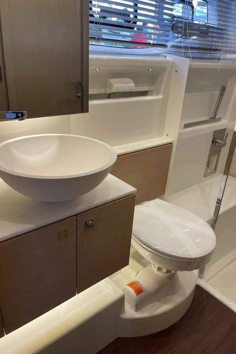Slide: The Image of Modern bathroom in 2025 Jeanneau DB/43 OB yacht with sleek fixtures. - 20