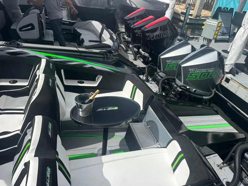 Slide: The Image of 2025 Nor-Tech 4000 Supercat with sleek seating and powerful Mercury 500 engines. - 13