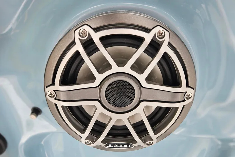 Slide: The Image of Close-up of JL Audio speaker on 2026 Sea Hunt Gamefish 25 boat. - 12