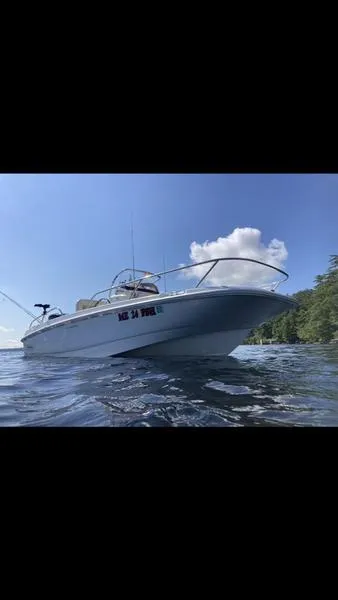 Slide: The Image of 2018 Boston Whaler 170 Dauntless boat on water, clear sky background. - 3