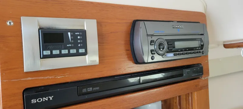 Slide: The Image of 2008 Grady-White 330 Express boat audio system with Kenwood and Sony components. - 11