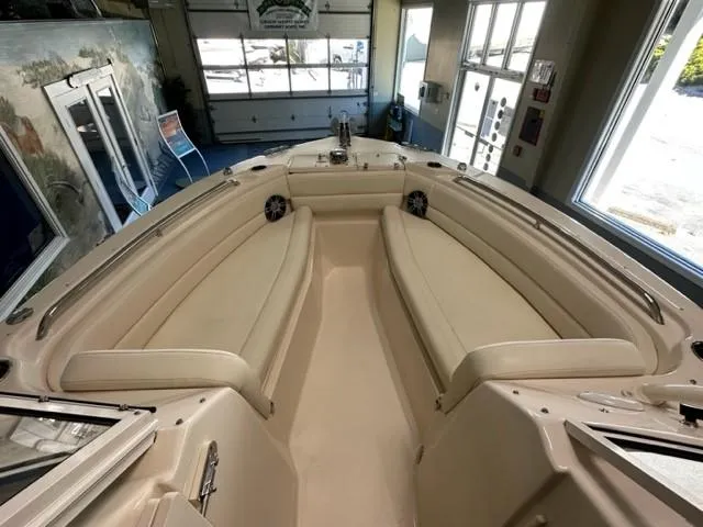 Slide: The Image of 2024 Grady-White 255 FREEDOM boat interior with spacious seating and modern design. - 21