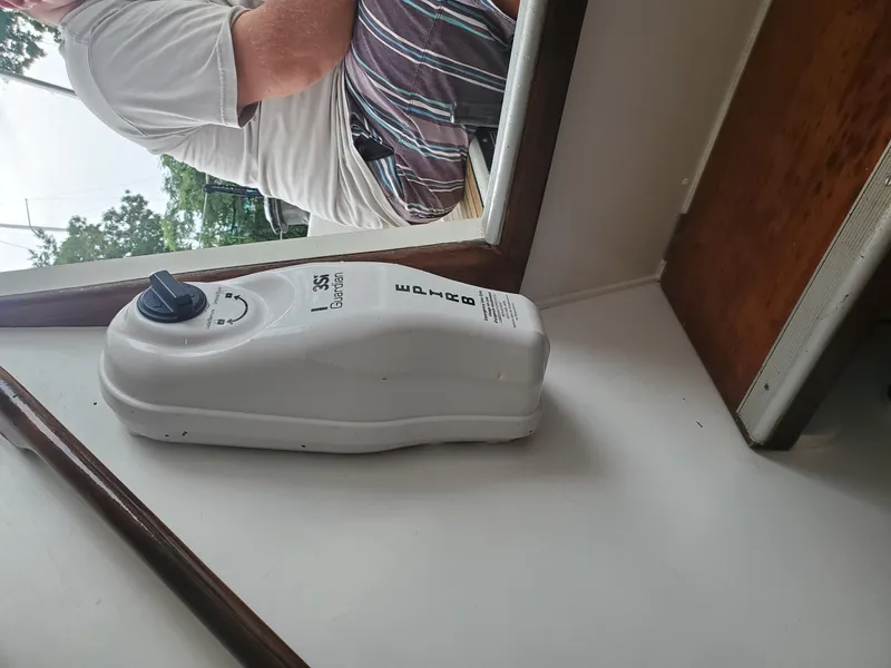 Slide: The Image of Beneteau First 42 sailboat interior with control panel, 1984 model. - 23