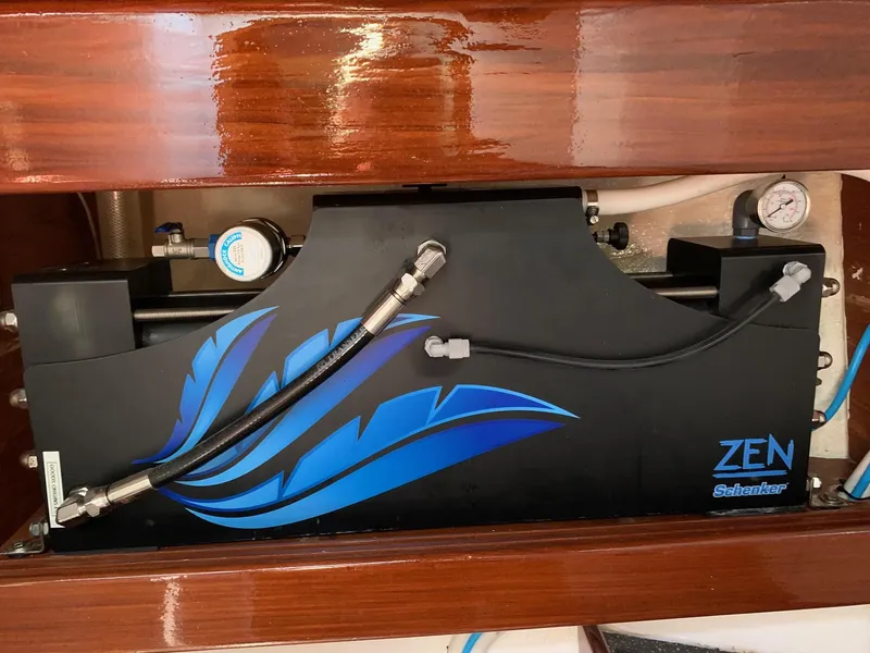 Slide: The Image of Beneteau First 42 (1984) engine compartment with ZEN watermaker system installed. - 36