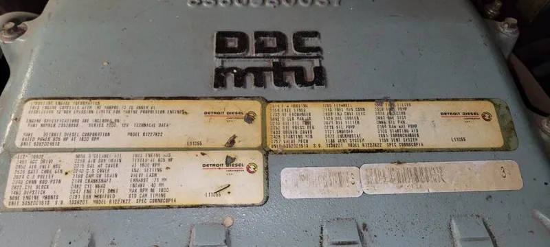 Slide: The Image of Engine details of Blount 130 Dinner Cruise, 1979, featuring DDC MTU components. - 28