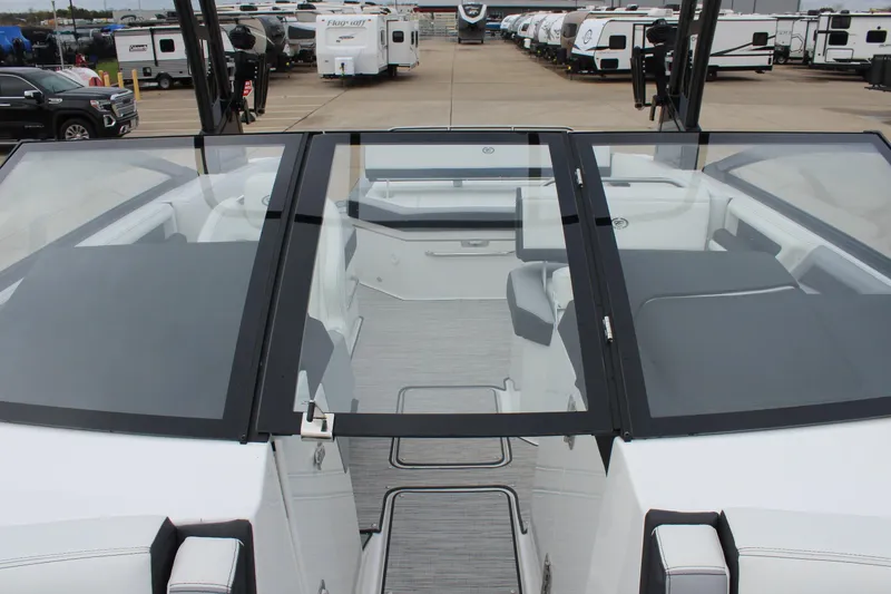 Slide: The Image of 2024 Cobalt R6 boat interior with sleek design and spacious seating. - 38