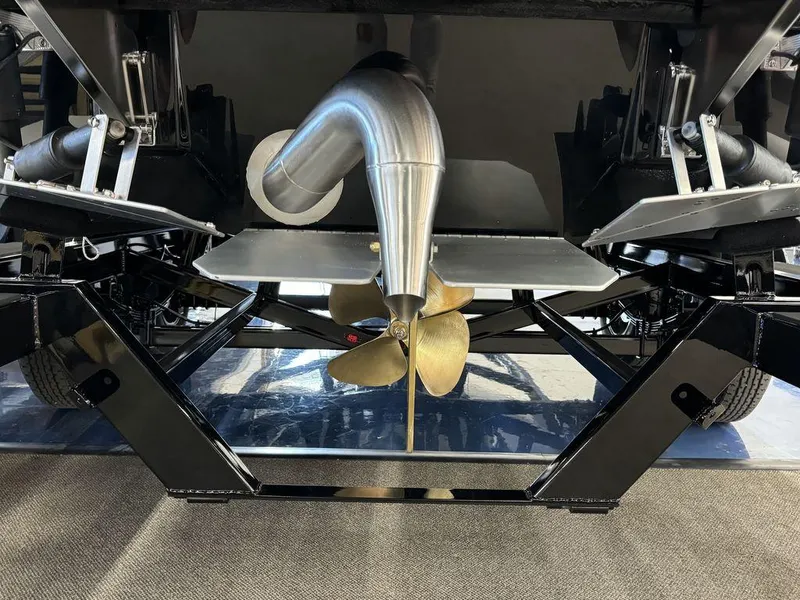 Slide: The Image of 2025 Moomba Mojo boat propeller and exhaust system, detailed view. - 4