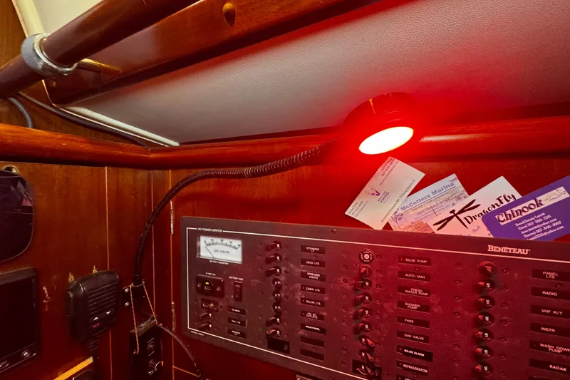 Slide: The Image of extension light at the nav station with red to preserve night vision - 84