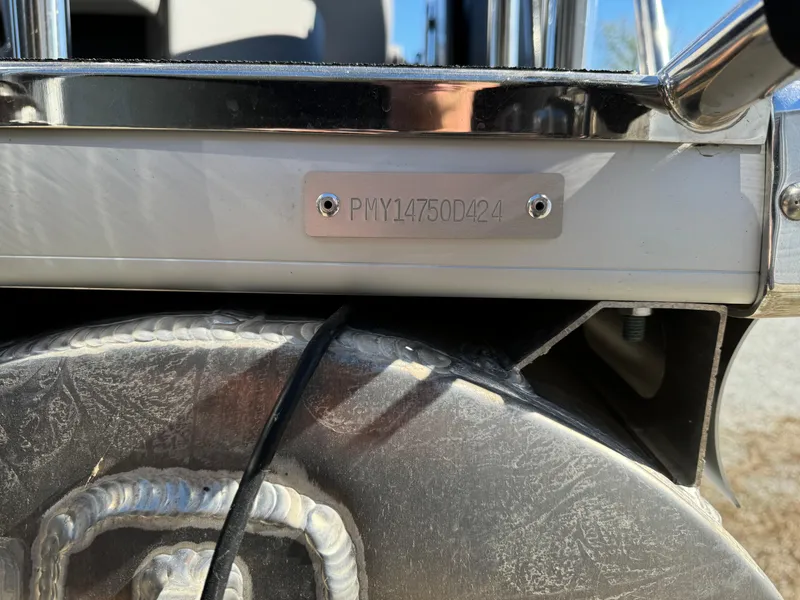 Slide: The Image of 2024 Premier 250 Sunsation boat identification plate with serial number. - 23