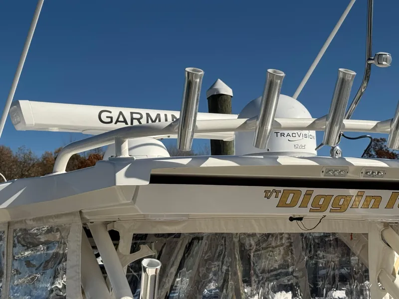 Slide: The Image of 2019 Pursuit S 368 Sport boat with Garmin and TracVision equipment. - 23