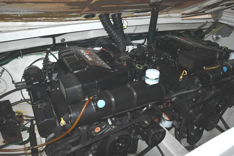 Slide: The Image of Engine compartment of a 1997 Formula 330 Sun Sport boat. - 9