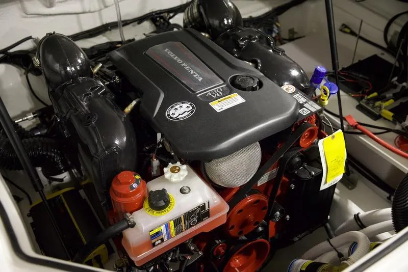 Slide: The Image of 2025 Cobalt R4 Surf engine compartment with detailed components and labels. - 2