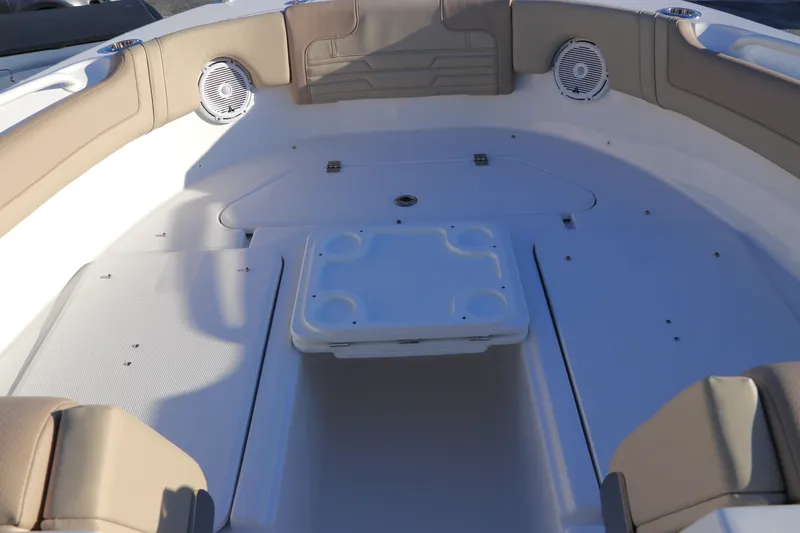 Slide: The Image of Storage compartment of 2025 Edgewater 248 CX boat, showcasing interior space. - 37