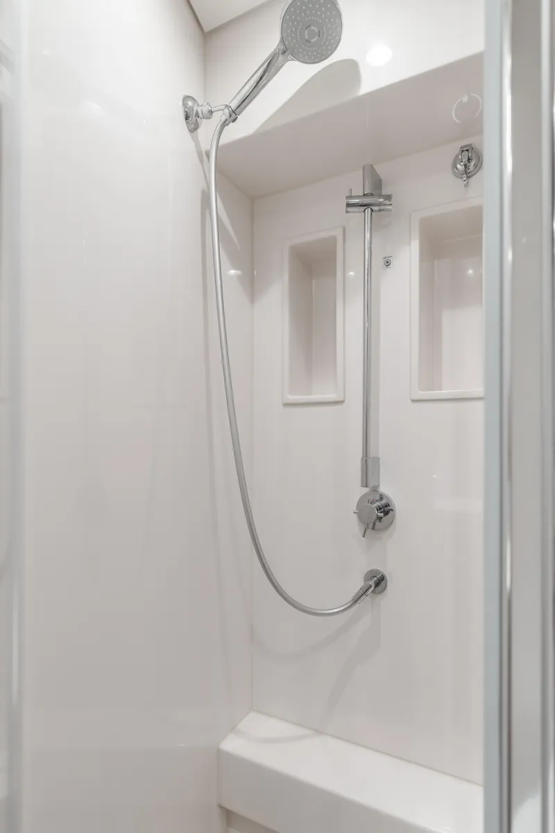 Slide: The Image of Modern shower in 2022 Azimut 55 Fly yacht bathroom. - 34