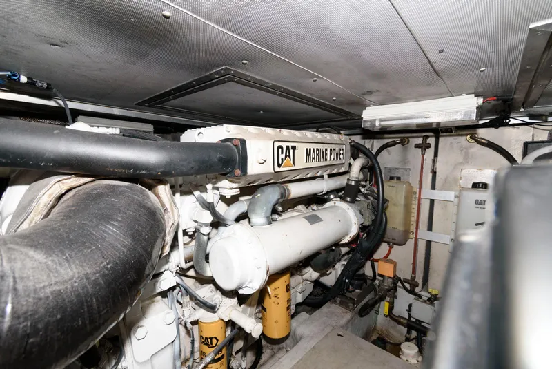 Slide: The Image of Engine room of 2005 Azimut 50 Flybridge with CAT Marine Power engine. - 36