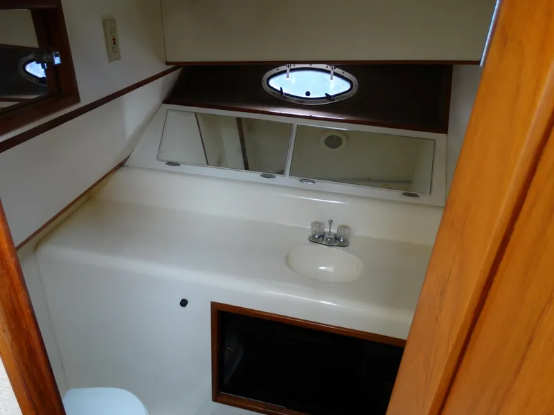 Slide: The Image of Bathroom in 1991 Egg Harbor 33 Sedan boat. - 19