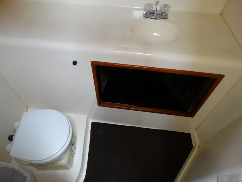 Slide: The Image of Bathroom in 1991 Egg Harbor 33 Sedan boat. - 20
