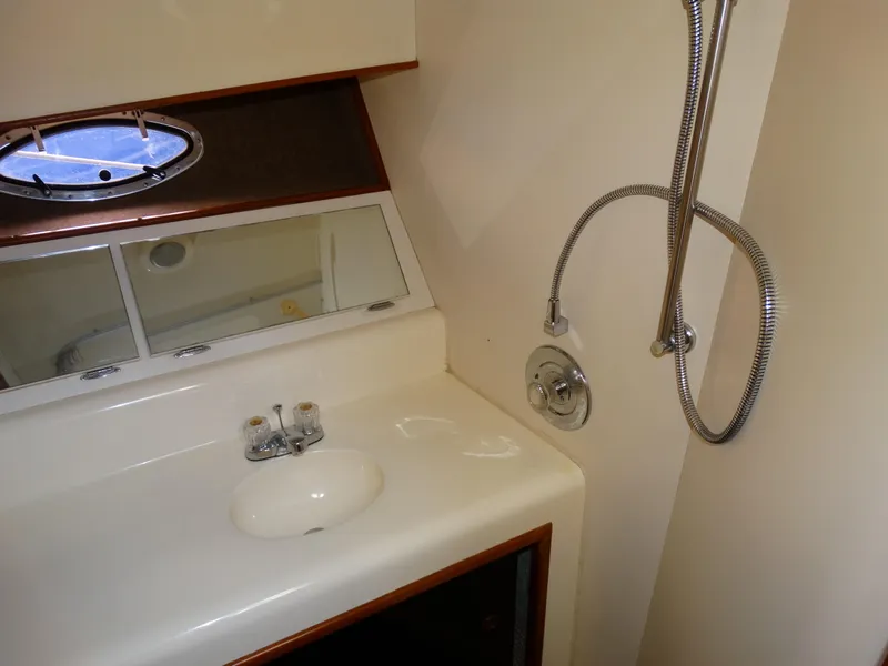 Slide: The Image of Bathroom in Egg Harbor 33 Sedan boat, year 1991. - 21