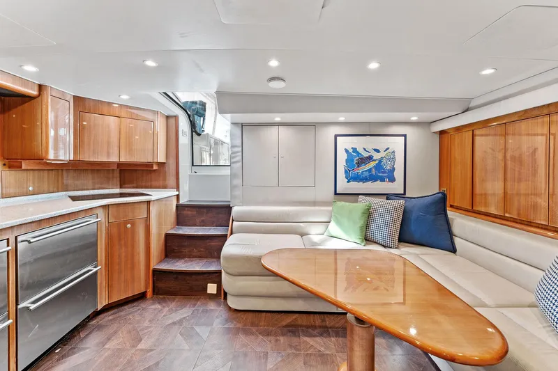Slide: The Image of Luxurious interior of 2007 Viking 52 Open yacht with modern kitchen and seating area. - 40