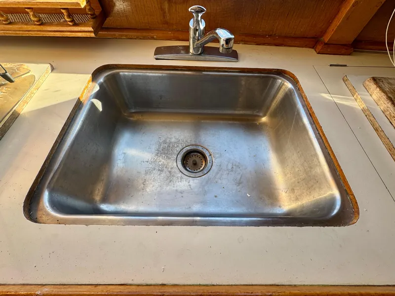Slide: The Image of Stainless steel sink on 1979 Grand Banks Classic boat. - 13
