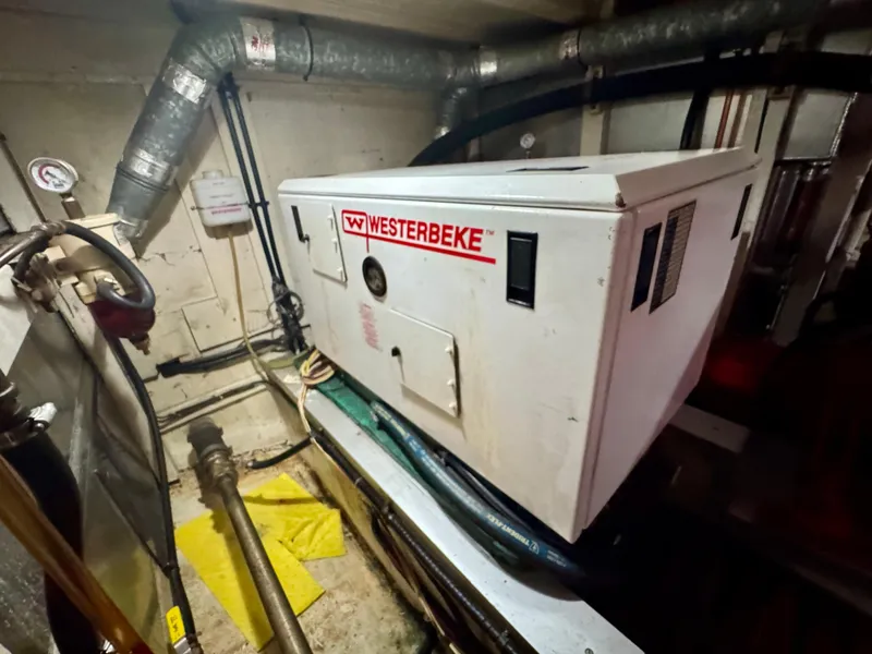 Slide: The Image of Westerbeke generator in 1979 Grand Banks Classic engine room. - 37