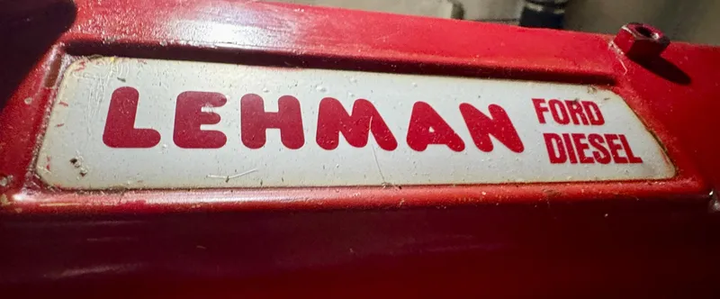Slide: The Image of Lehman Ford Diesel engine label on 1979 Grand Banks Classic boat. - 46