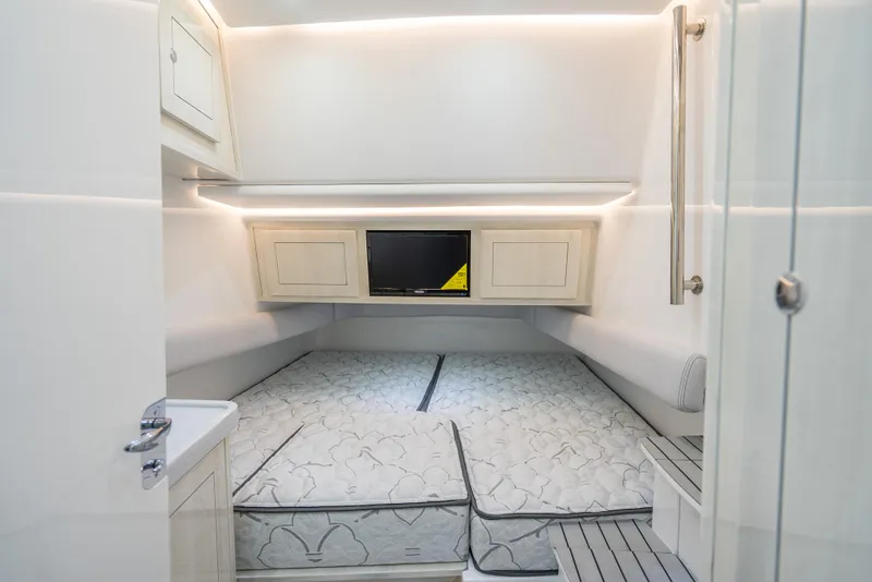 Slide: The Image of Luxurious cabin interior of 2025 HCB 53 Sueños boat with modern amenities. - 34