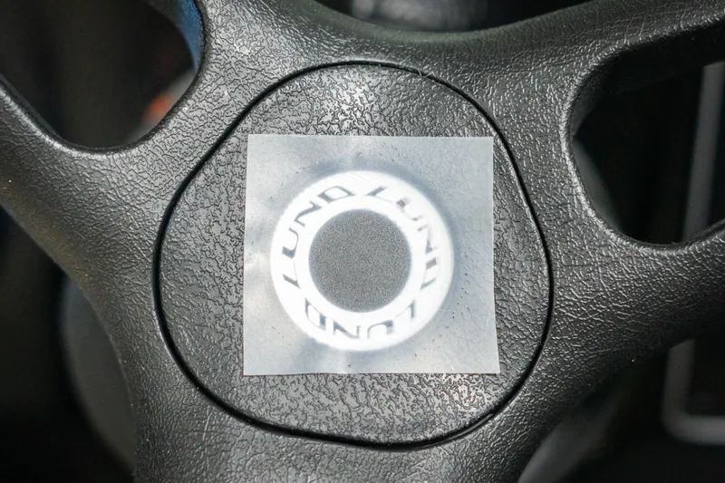 Slide: The Image of Close-up of 2025 Lund 1875 Impact steering wheel with logo sticker. - 37