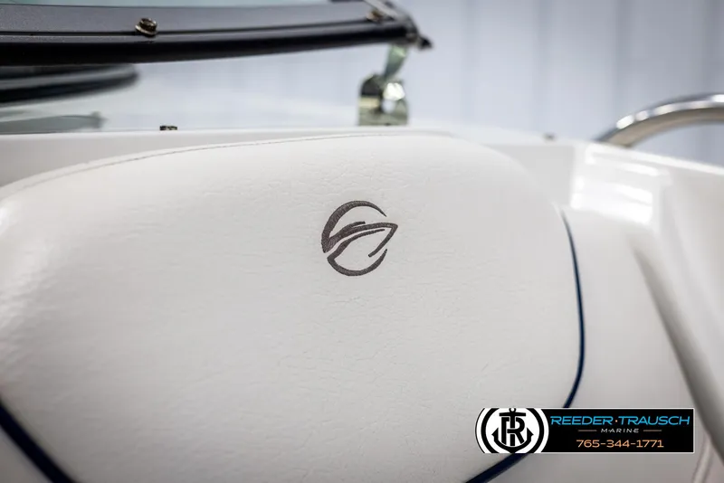 Slide: The Image of 2008 Crownline 240 EX boat seat with logo, Reeder-Trausch Marine branding. - 40