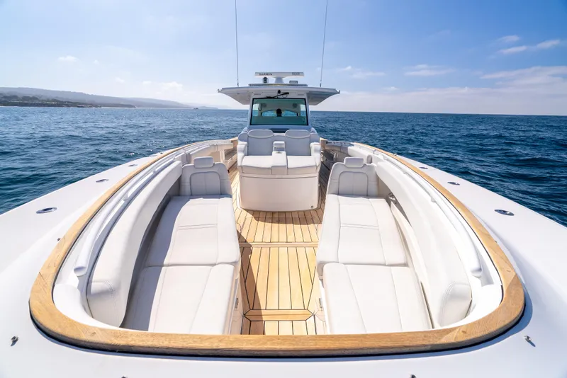 Slide: The Image of Luxury 2020 HCB 53 Sueños yacht with spacious deck on open sea. - 7