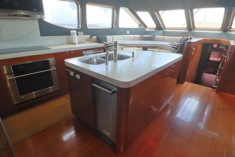 Slide: The Image of Luxurious 2013 Cheoy Lee Bravo yacht kitchen with modern appliances and sleek design. - 32
