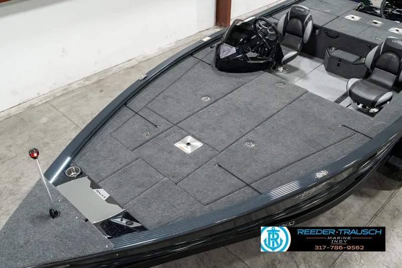 Slide: The Image of 2025 Lund 1875 Pro-V Bass XS boat with spacious deck and seating. - 7