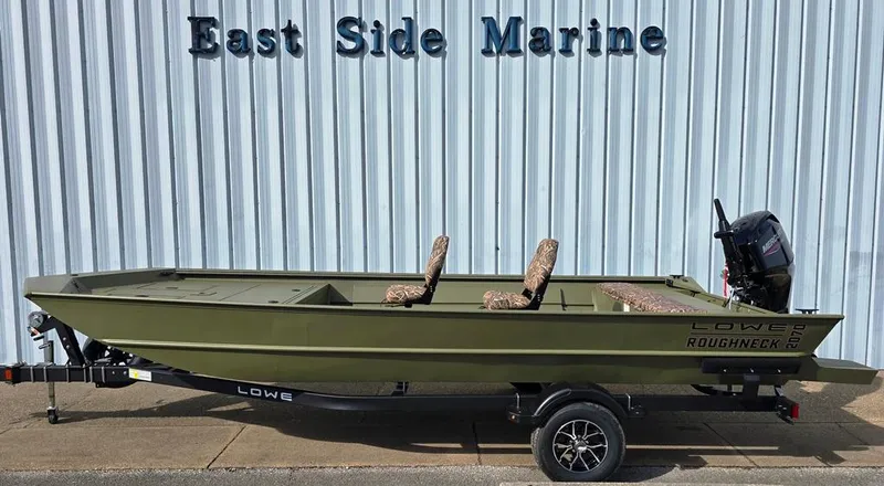 Slide: The Image of 2025 Lowe Roughneck RX2070 Tiller Steer boat at East Side Marine. - 17