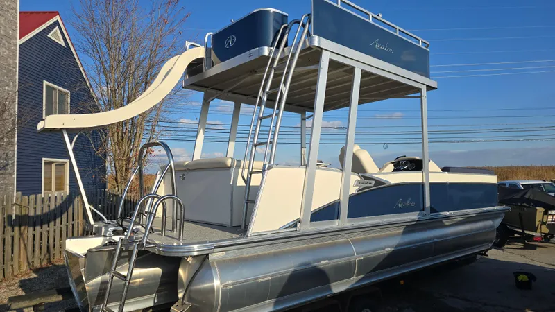 Slide: The Image of 2023 Avalon Catalina Cruise Funship with slide, docked outdoors. - 8