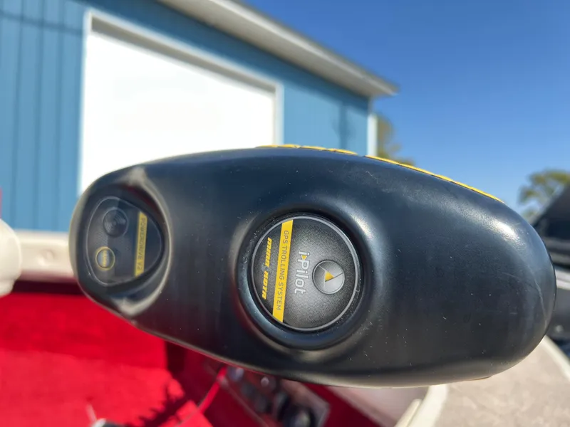 Slide: The Image of Close-up of a 1997 Sylvan 1600 Pro Select boat control panel with i-Pilot feature. - 6