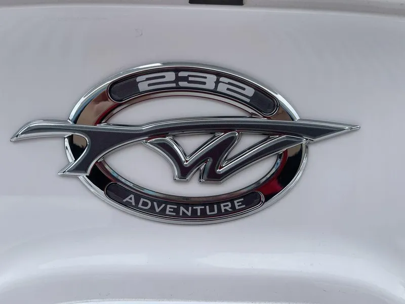 Slide: The Image of Tidewater 232cc Adventure logo on a 2025 model boat. - 29