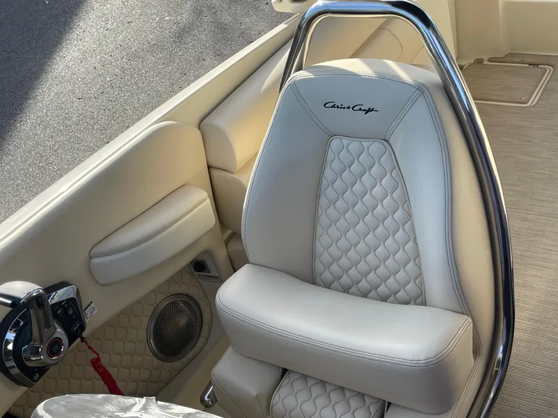 Slide: The Image of 2025 Chris-Craft Launch 28GT luxury boat seat with quilted leather design. - 23