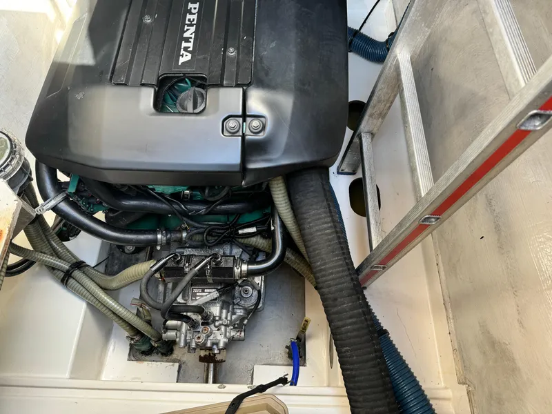 Slide: The Image of Engine compartment of 2017 Fountaine Pajot MY 37 with Volvo Penta engine. - 33