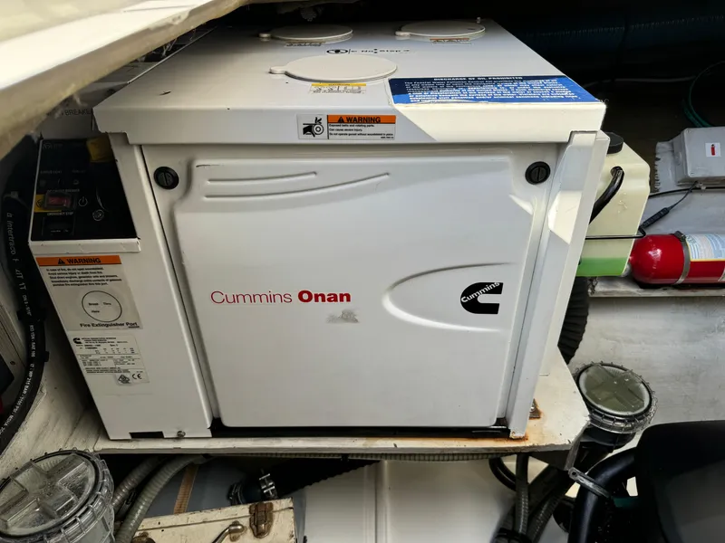 Slide: The Image of Cummins Onan generator in 2017 Fountaine Pajot MY 37 yacht engine room. - 34