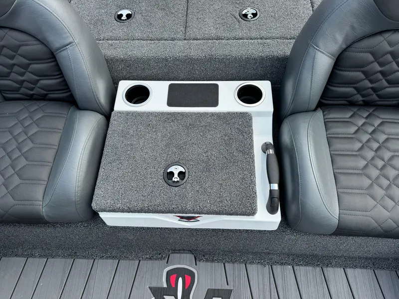 Slide: The Image of 2025 Vexus AVX1980 boat interior with dual seats and center console. - 14