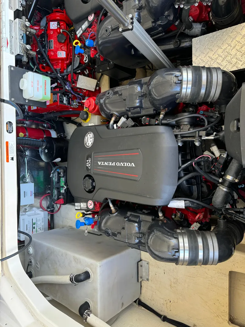 Slide: The Image of Volvo Penta engine in 2020 Regal 35 Sport Coupe boat. - 42