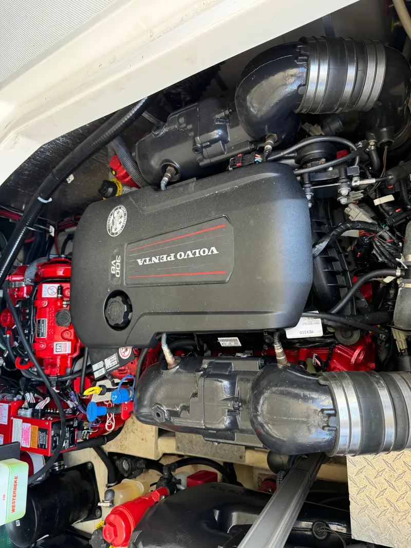 Slide: The Image of Volvo Penta engine in 2020 Regal 35 Sport Coupe boat. - 43