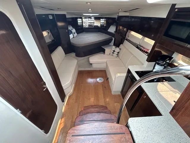 Slide: The Image of Luxurious interior of 2016 Sea Ray 350 Sundancer yacht with modern amenities. - 16