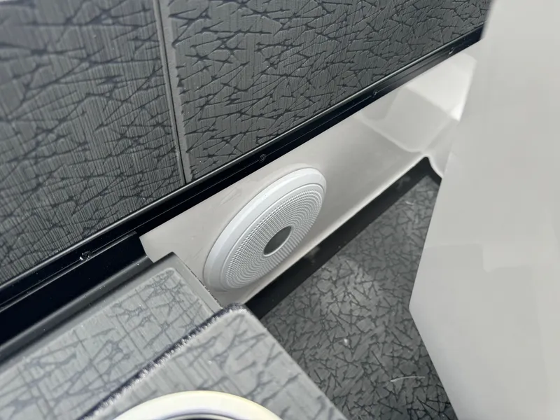 Slide: The Image of 2025 Vexus VXS21 interior detail with modern speaker design. - 20