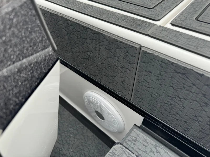 Slide: The Image of 2025 Vexus VXS21 interior detail with textured panels and speaker. - 21