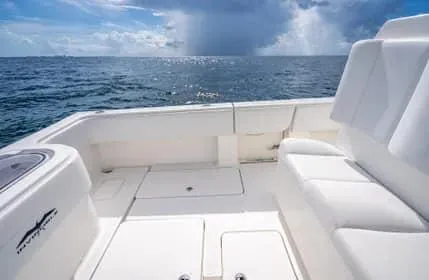Slide: The Image of 2019 Invincible 36 Open Fisherman boat on open sea, clear skies. - 48