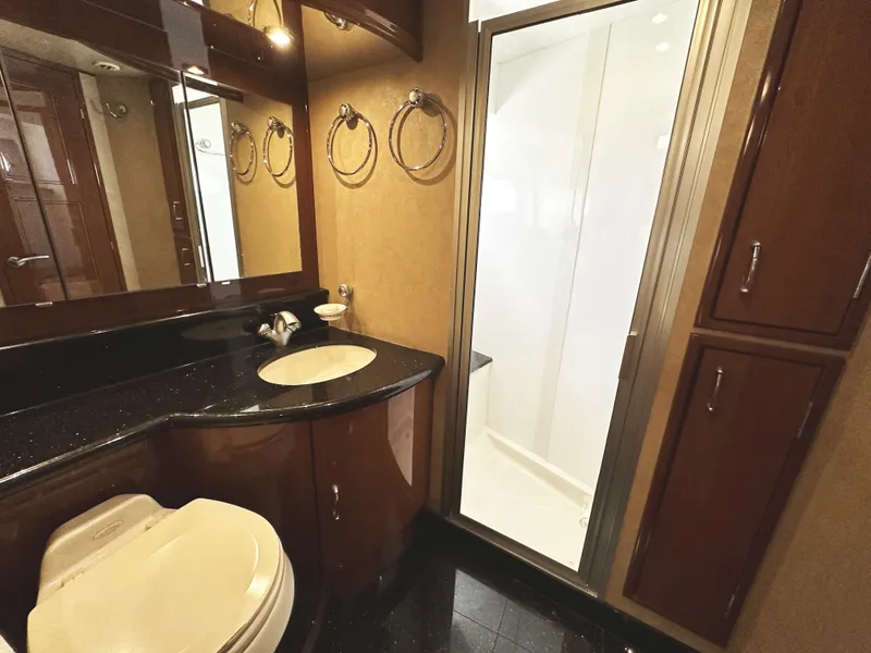 Slide: The Image of Luxurious bathroom in 2004 Marquis 59 yacht with shower and vanity. - 36