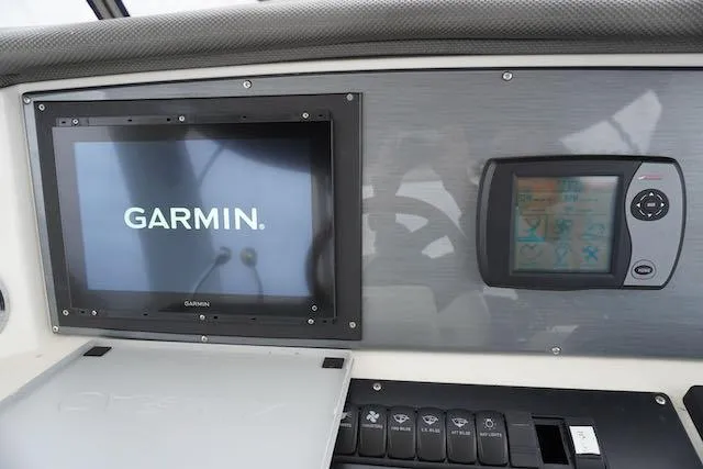 Slide: The Image of Garmin navigation system on 2007 Sea Ray 36 Sedan Bridge yacht dashboard. - 14